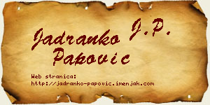 Jadranko Papović vizit kartica